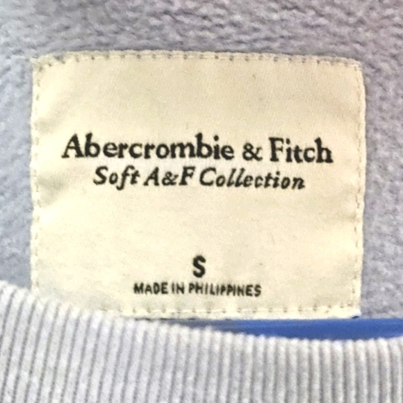 Abercrombie & Fitch Soft A&F Collection Colorblock Blue White Sweatshirt Small - Picture 4 of 7